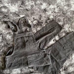 Aerie Black Corduroy Overalls XS